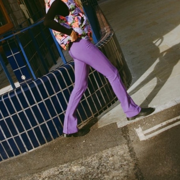 NWT Zara Purple High Waist Seamed Leggings - Picture 9 of 9